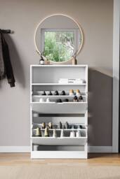 Home Discount Vida Designs 2 Drawer Shoe Cabinet with Shelf Space-saving Storage in White - thumbnail 7