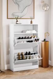 Home Discount Vida Designs 2 Drawer Shoe Cabinet with Shelf Space-saving Storage in White - thumbnail 9
