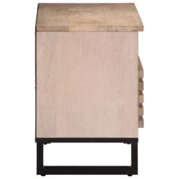 Berkfield Home TV Cabinet 80x34x46 cm Solid Wood Mango in Grey - Size: 80 x 34 x 46 cm - thumbnail 4