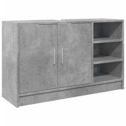 Berkfield Home Sink Cabinet Concrete Grey 90x29x55 cm Engineered Wood - Size: 90 x 29 x 55 cm - thumbnail 2