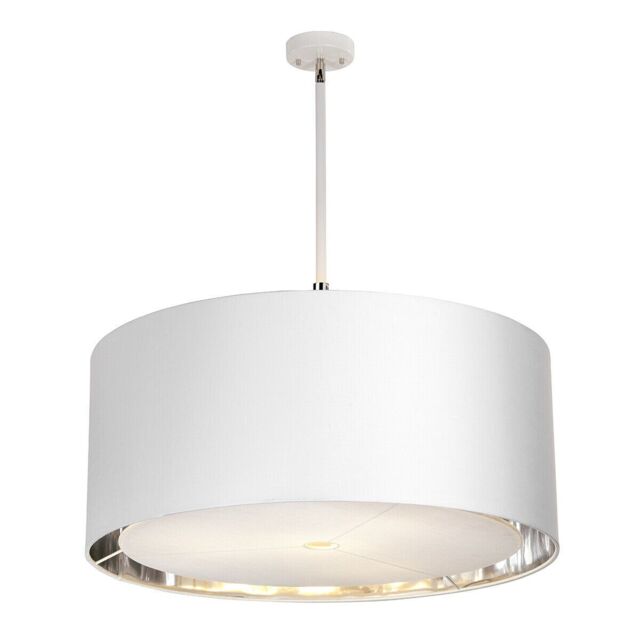 Loops 4 Bulb Ceiling Pendant Light Fitting White Highly Polished Nickel LED E27 60W in Metallics