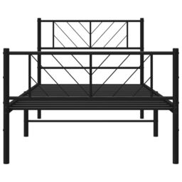 Berkfield Home Metal Bed Frame with Headboard & Footboard Black 107x203 cm - thumbnail 5
