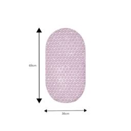 Showerdrape Medina Anti Slip PVC Bath Mat 69cm x 36cm - 2 Set in Pink - Size: 69 cm x 36 cm - thumbnail 3