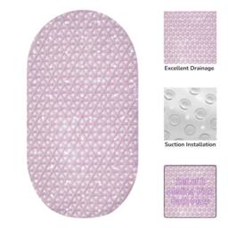 Showerdrape Medina Anti Slip PVC Bath Mat 69cm x 36cm - 2 Set in Pink - Size: 69 cm x 36 cm - thumbnail 1