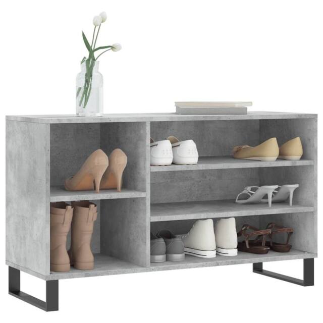 Berkfield Home Shoe Cabinet Concrete Grey 102x36x60 cm Engineered Wood - Size: 102 x 36 x 60 cm - image 1