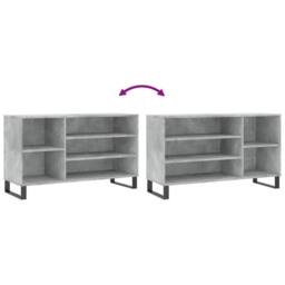 Berkfield Home Shoe Cabinet Concrete Grey 102x36x60 cm Engineered Wood - Size: 102 x 36 x 60 cm - thumbnail 7