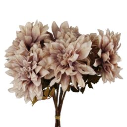 Pegdev Pack of 6 55cm Artificial Dahlia Stems Dusty Pink with Silk