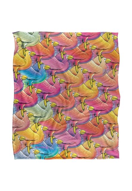 JQ Licensing Royce Mcclure Flocking Birds Pattern Silky Touch Super Soft Throw Blanket 152 X 127 cm in White - image 1