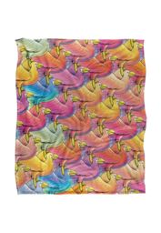 JQ Licensing Royce Mcclure Flocking Birds Pattern Silky Touch Super Soft Throw Blanket 152 X 127 cm in White - thumbnail 1