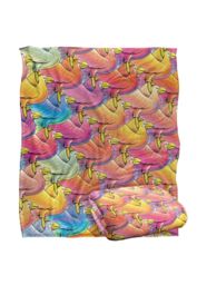 JQ Licensing Royce Mcclure Flocking Birds Pattern Silky Touch Super Soft Throw Blanket 152 X 127 cm in White - thumbnail 2