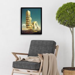 "Artery8 Wall Art Print Surrealism Modern Architecture Palace Art Framed in Black - Size: W12"" x H16""" - thumbnail 2