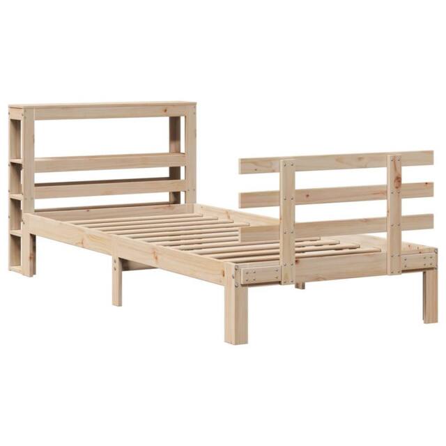 Berkfield Home Beautiful Bed Frame with Headboard without Mattress 90x190 cm Single in Light Tan - image 1