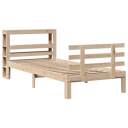 Berkfield Home Beautiful Bed Frame with Headboard without Mattress 90x190 cm Single in Light Tan - thumbnail 1