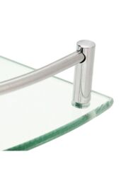 Living and Home 1 Tier Bathroom Glass Corner Shelf Wall Mounted Shelves Shampoo Holder Organizer in Silver - thumbnail 6