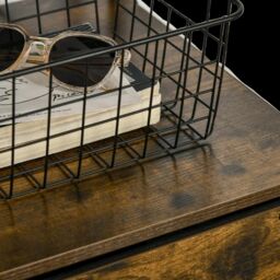 Pirlo Plush Industrial Storage Cabinet With 2 Open Shelves Rustic Brown - thumbnail 3