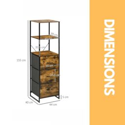 Pirlo Plush Industrial Storage Cabinet With 2 Open Shelves Rustic Brown - thumbnail 5