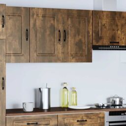 Berkfield Home Kitchen Wall Cabinet Kalmar Smoked Oak Engineered Wood in Brown - thumbnail 2