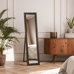 Orsina Brussels Vintage Floor Standing Chic Mirror in Black