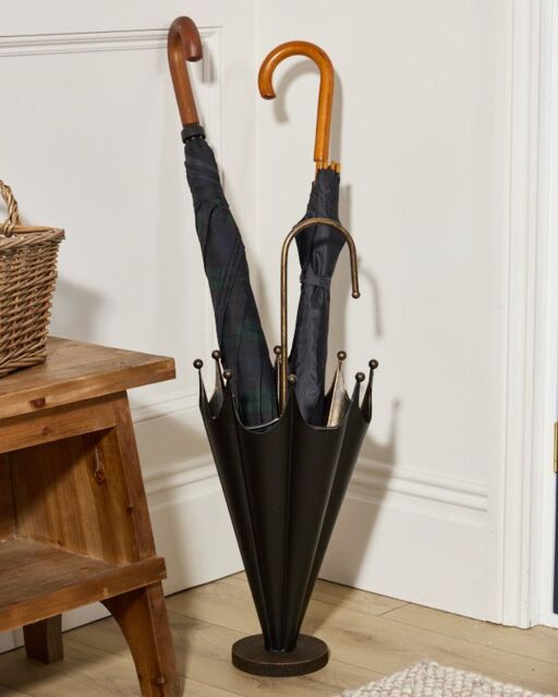 Dibor Vintage Small Black & Gold Umbrella Stand - image 1