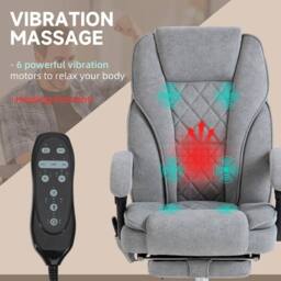 FORGEVIO Massage Office Chair, Heated Reclining Desk Chair in Grey - Size: 0.6m2 - thumbnail 4
