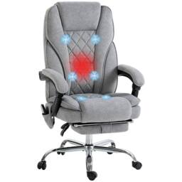 FORGEVIO Massage Office Chair, Heated Reclining Desk Chair in Grey - Size: 0.6m2 - thumbnail 1