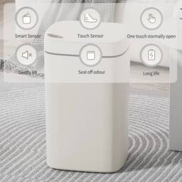 NESTLUNE 18l Smart Bathroom Trash Can Automatic Sensor Non-Contact in White - Size: 100 cm x 15 cm - thumbnail 5