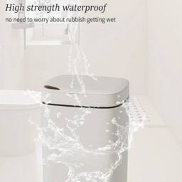 NESTLUNE 18l Smart Bathroom Trash Can Automatic Sensor Non-Contact in White - Size: 100 cm x 15 cm - thumbnail 3