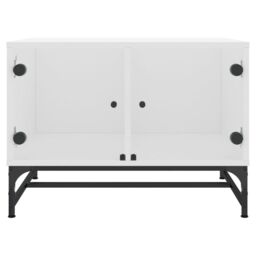 Berkfield Home Coffee Table with Glass Doors White 68.5x50x50 cm - thumbnail 5