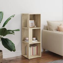 Berkfield Home Stylish Corner Cabinet Sonoma Oak 33x33x100 cm Engineered Wood in Light Tan - Size: 33 x 33 x 100 cm