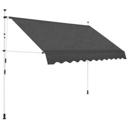 Berkfield Home Manual Retractable Awning 250 cm Anthracite in Black - thumbnail 1