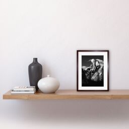 Artery8 Wall Art Print Moonrise Behind Half Dome High Contrast Black White Photograph Yosemite National Park Full Moon & Mountain Forest Landscape - thumbnail 2