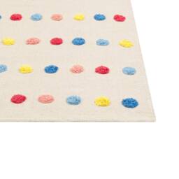Wyld and Coco Multicolour Mini Pom Pom Rug Low Pile Cotton Anti Slip Backing - Size: 80 cm x 150 cm - thumbnail 5