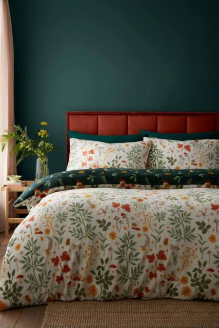 Fusion 'Botanical Mushrooms' Soft Fleece Duvet Cover Set in Natural - Size: Single - image 1