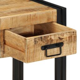 Berkfield Home Bedside Cabinet 40x35x50 cm Solid Rough Wood Mango in Brown - Size: 40 x 35 x 50 cm - thumbnail 7