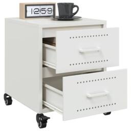 Berkfield Home Stylish Bedside Cabinet White 36x39x43.5 cm Steel - thumbnail 4