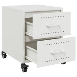 Berkfield Home Stylish Bedside Cabinet White 36x39x43.5 cm Steel - thumbnail 9