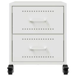 Berkfield Home Stylish Bedside Cabinet White 36x39x43.5 cm Steel - thumbnail 6