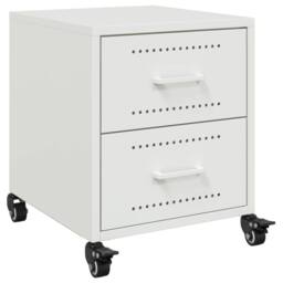 Berkfield Home Stylish Bedside Cabinet White 36x39x43.5 cm Steel - thumbnail 3