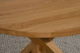 Thats Furniture Oregon Round Oak Dining Table & 4 Washington Fabric Chairs in Beige - thumbnail 5