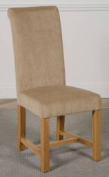 Thats Furniture Oregon Round Oak Dining Table & 4 Washington Fabric Chairs in Beige - thumbnail 6