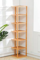 Living and Home 7 Tiers Bamboo Shoe Rack Entryway Hallway Shoe Shelf in Brown - thumbnail 6