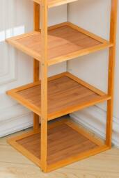 Living and Home 7 Tiers Bamboo Shoe Rack Entryway Hallway Shoe Shelf in Brown - thumbnail 5