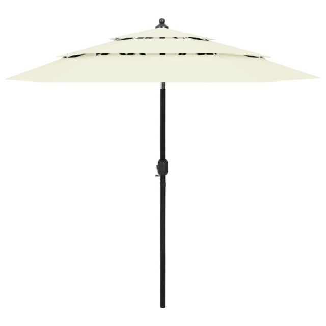 Berkfield Home 3-Tier Parasol with Aluminium Pole Sand 2.5 m in Beige - image 1