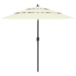 Berkfield Home 3-Tier Parasol with Aluminium Pole Sand 2.5 m in Beige - thumbnail 1