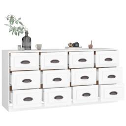 Berkfield Home Sideboards 2 pcs White Engineered Wood - thumbnail 4