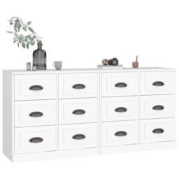 Berkfield Home Sideboards 2 pcs White Engineered Wood - thumbnail 3