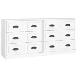 Berkfield Home Sideboards 2 pcs White Engineered Wood - thumbnail 1