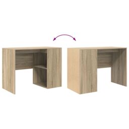 Berkfield Home Writing Desk Sonoma oak Particle board Small Sonoma Oak Desk in Brown - thumbnail 8