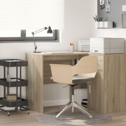 Berkfield Home Writing Desk Sonoma oak Particle board Small Sonoma Oak Desk in Brown - thumbnail 1