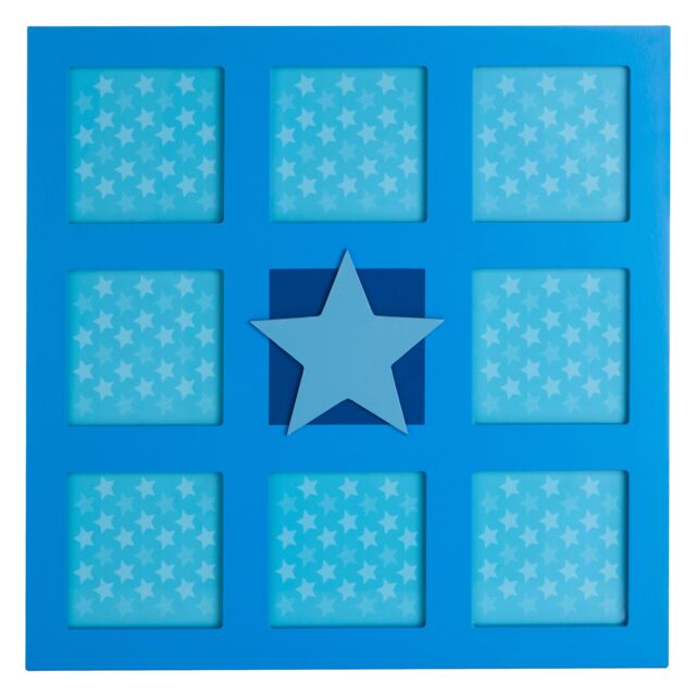 Orsina Interiors Premier Kids Star Design Photo Wall Frame, Personalised Photo Frame, Living Room Photo Frame, Modern Single Photo Frame in Blue - image 1